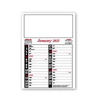 Wire Bound Memo Calendar - Red and Black