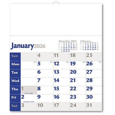 Blue & Black Headboard Calendar