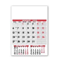 Large Wire Bound Calendar - Red and Black