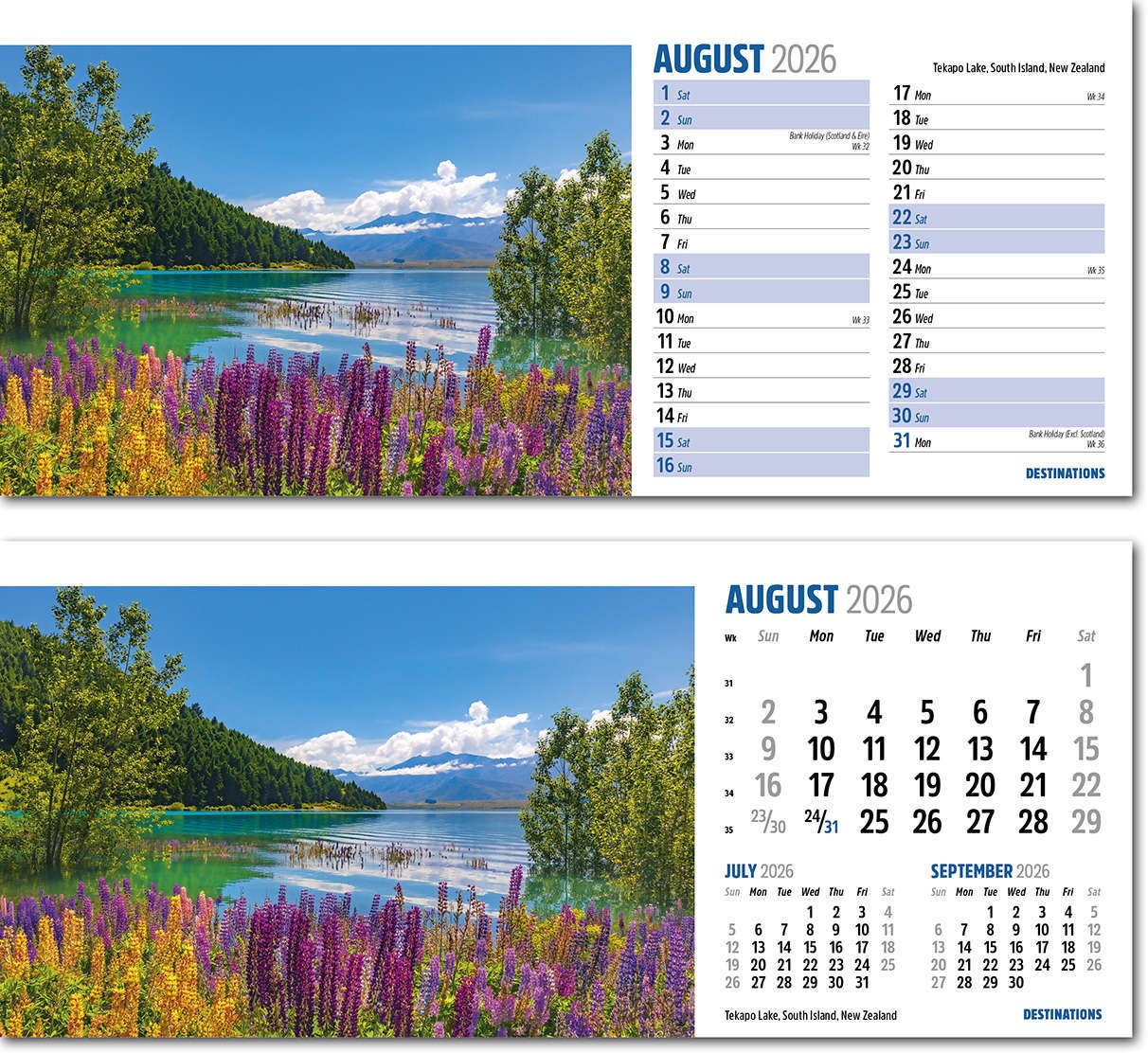 Destinations Desk Calendar