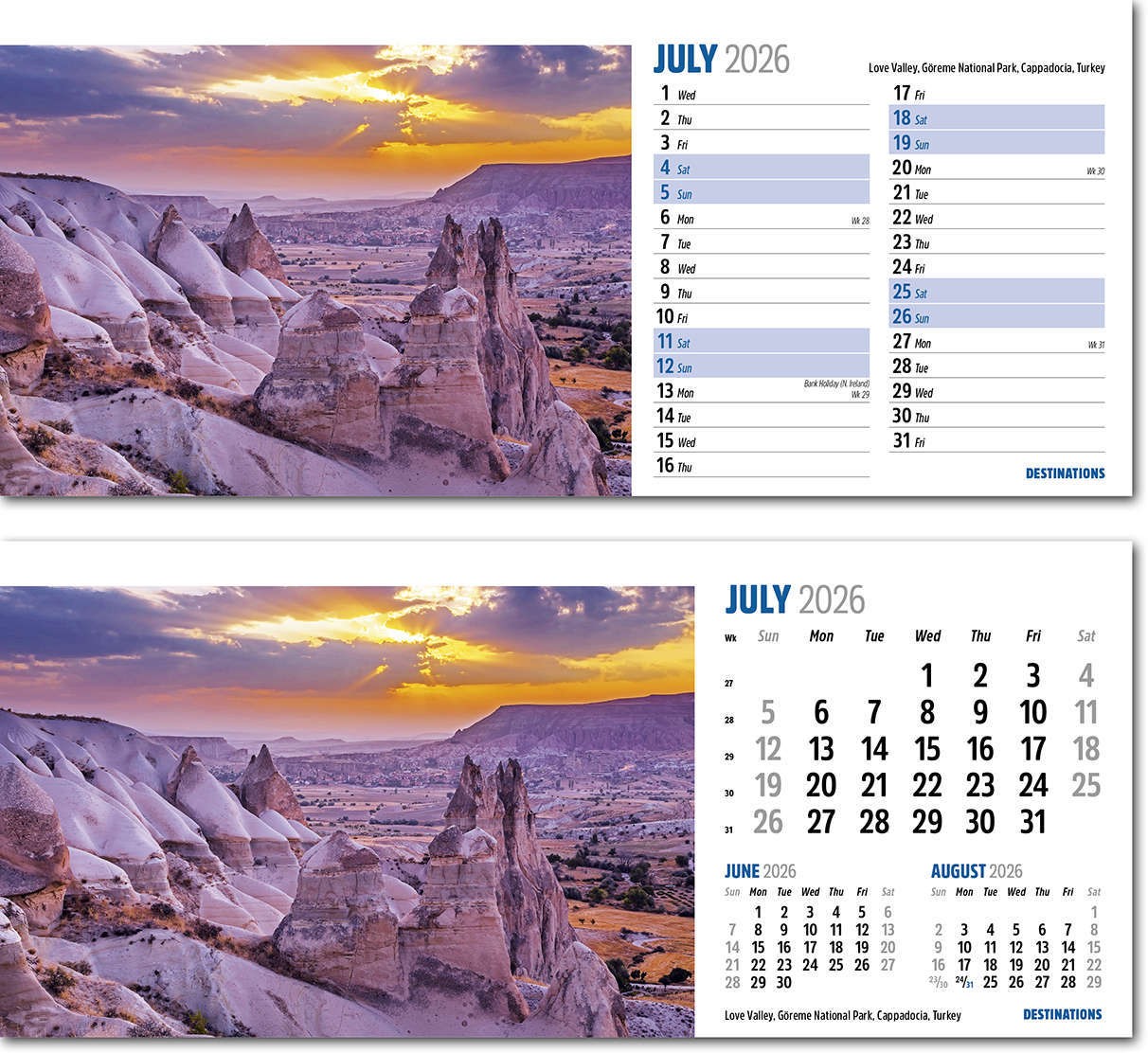 Destinations Desk Calendar