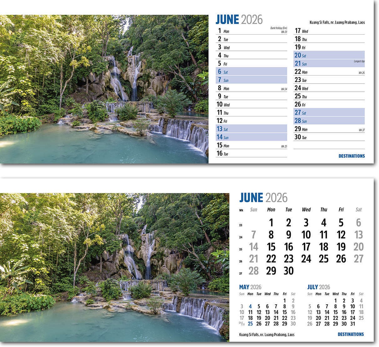 Destinations Desk Calendar