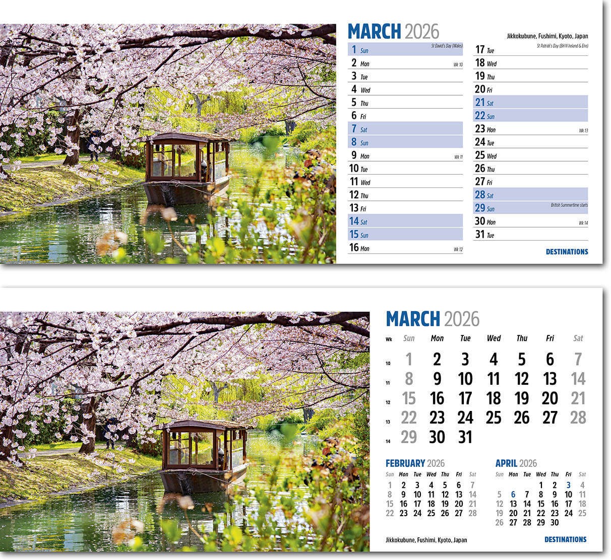 Destinations Desk Calendar