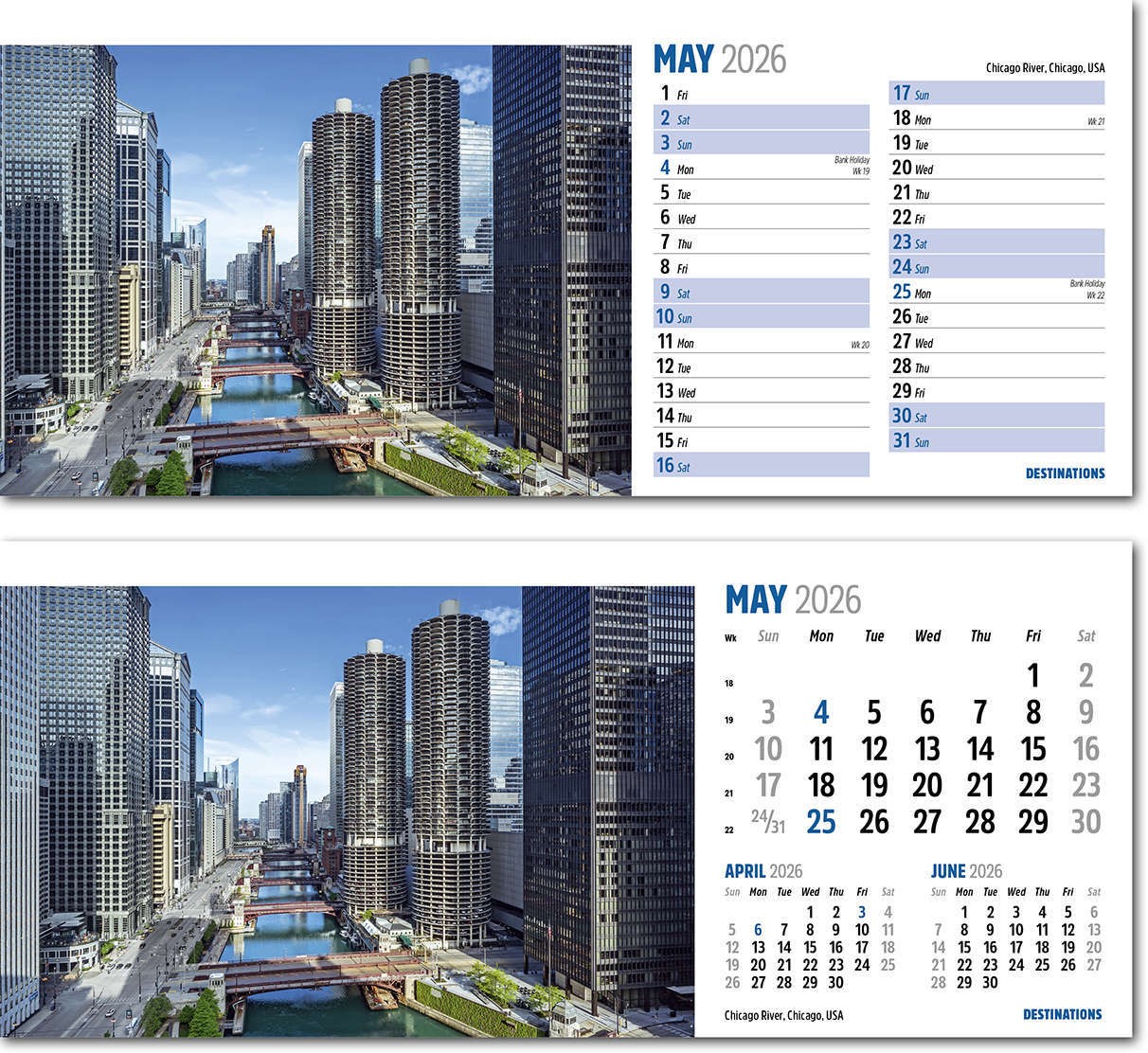 Destinations Desk Calendar