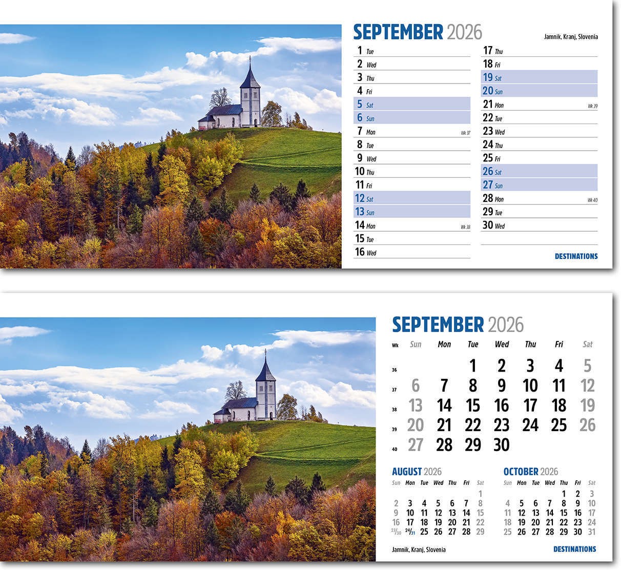 Destinations Desk Calendar