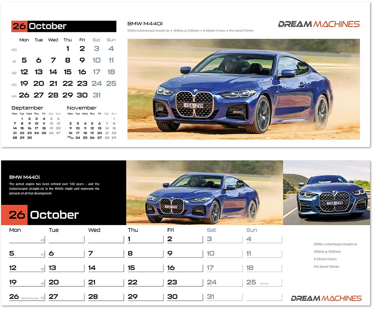 Dream Machines Desk Calendar