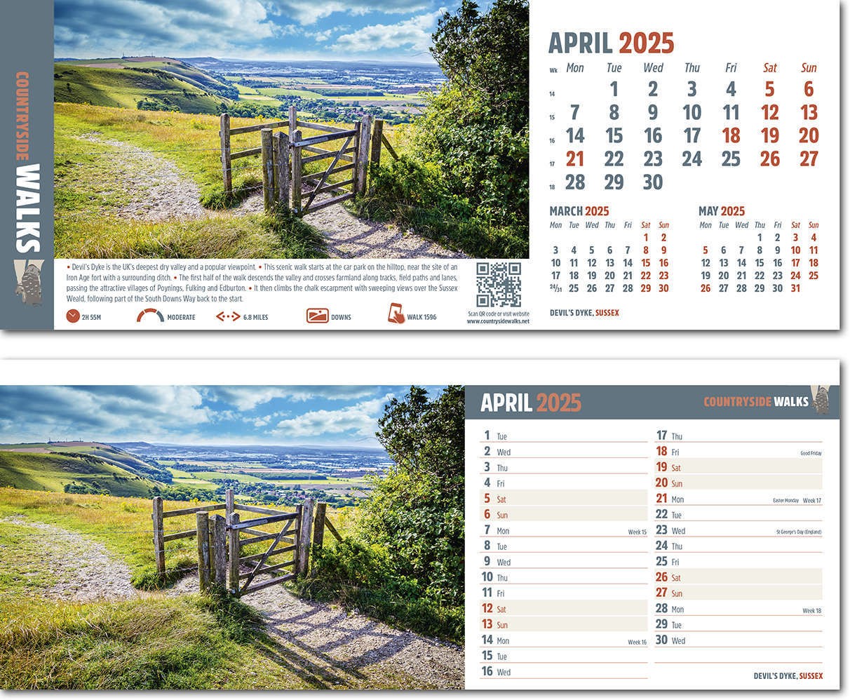 Countryside Walks Task Station Desk Calendar