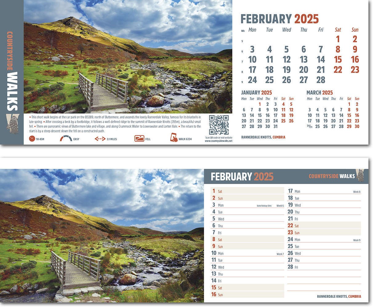 Countryside Walks Task Station Desk Calendar