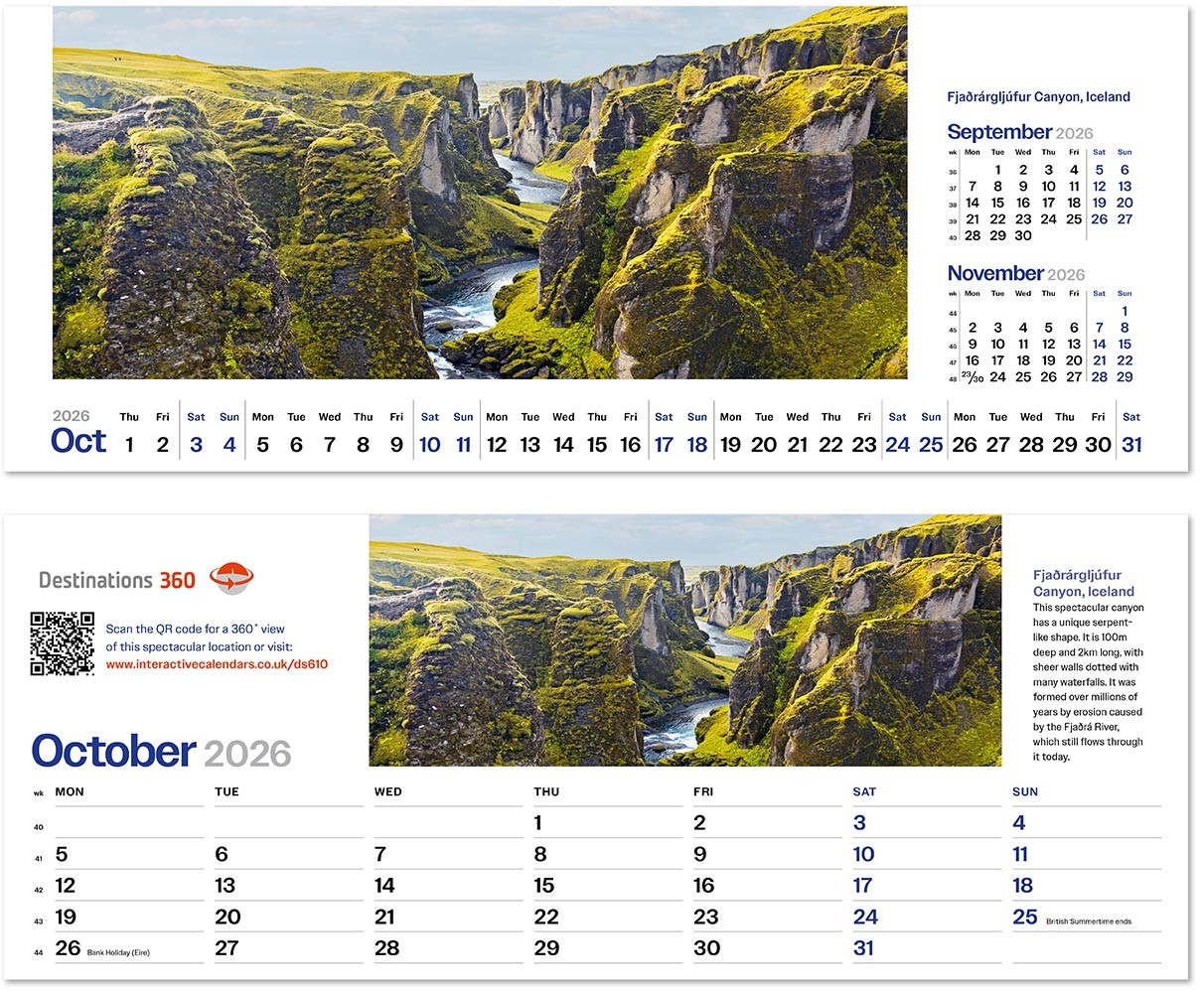 Destinations360 Desk Calendar