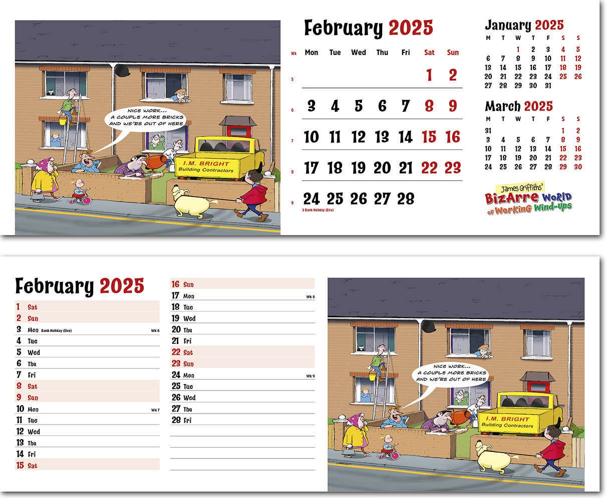 Bizarre World of Working Wind Ups Task Station Desk Calendar