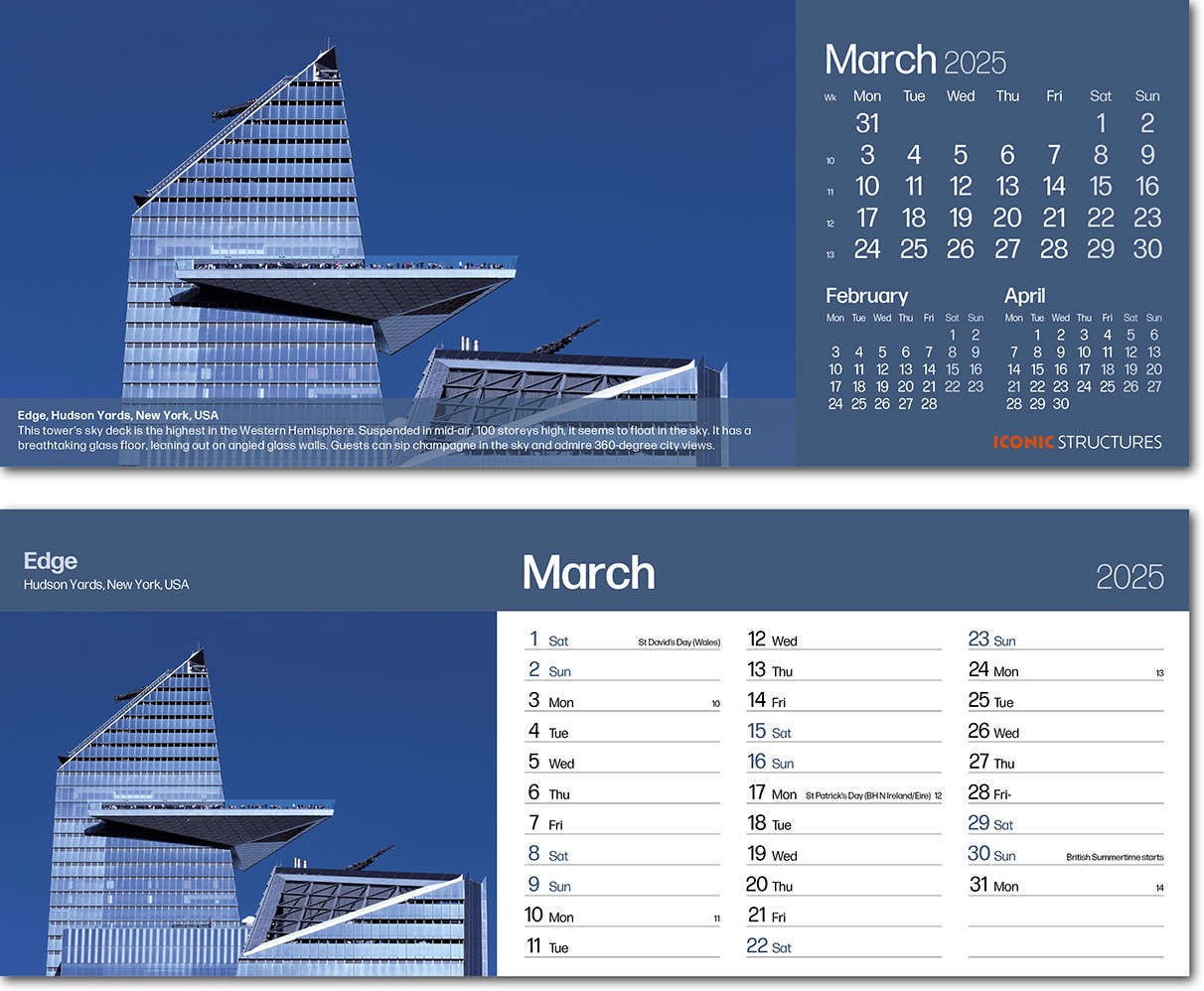 Iconic Structures Note Station Desk Calendar