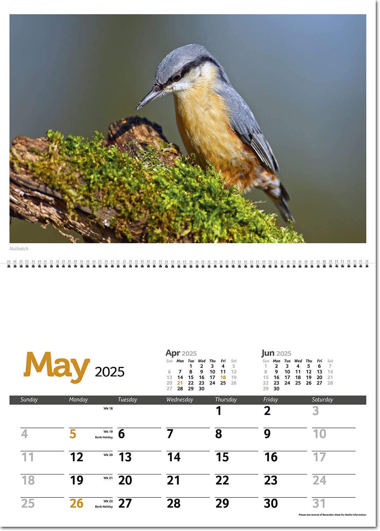 Wildlife in Britain Postage Saver Calendar