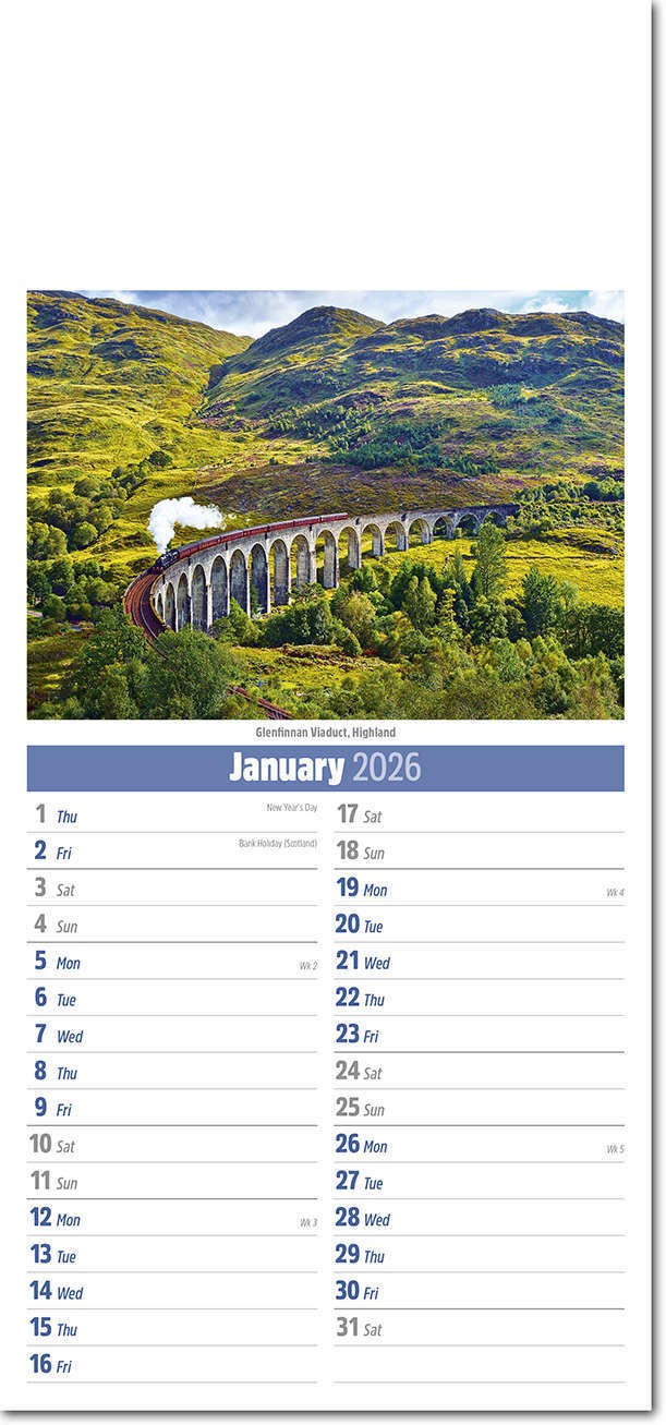 Slimline Scotland Compact Calendar