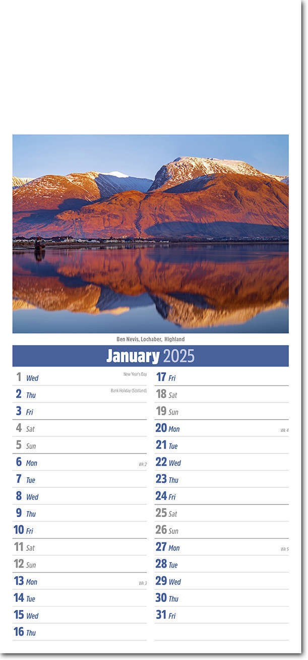 Slimline Scotland Compact Calendar