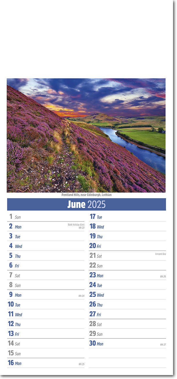 Slimline Scotland Compact Calendar