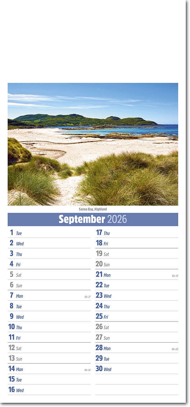 Slimline Scotland Compact Calendar